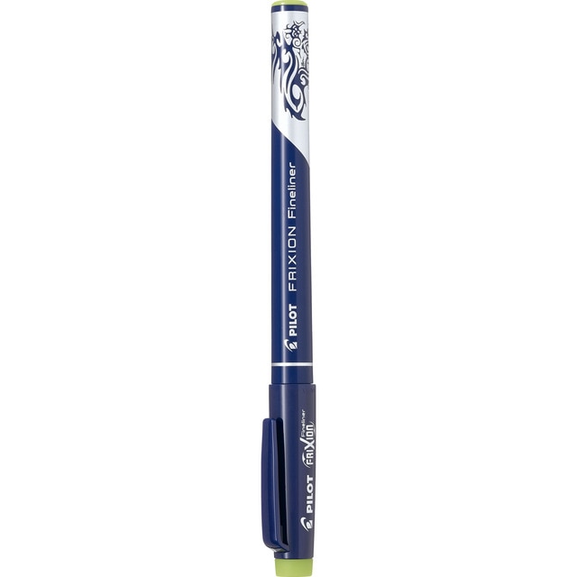 Bolígrafo de tinta de fibra borrable por fricción Frixion Fineliner Pilot verde lima.