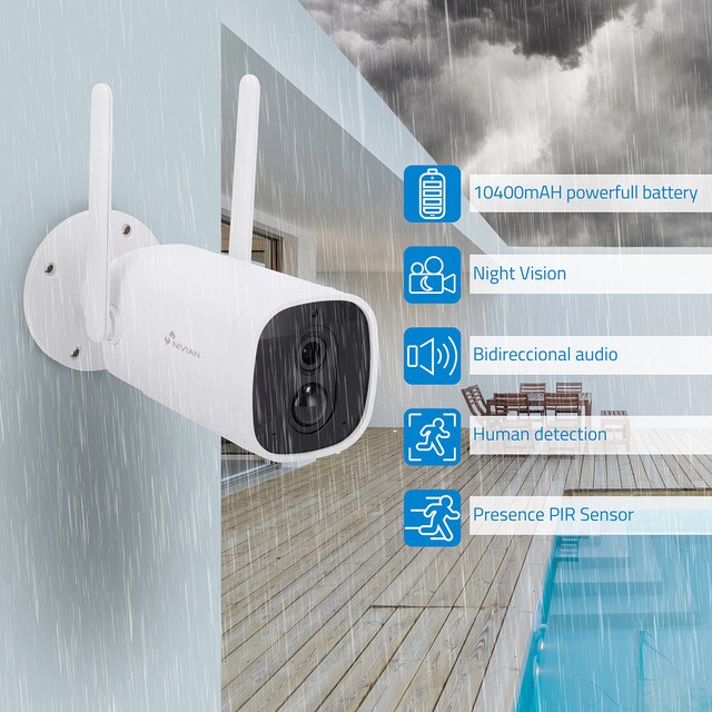 Nivian Cámara IP Wifi 2K para Exterior con Detección de Humanos