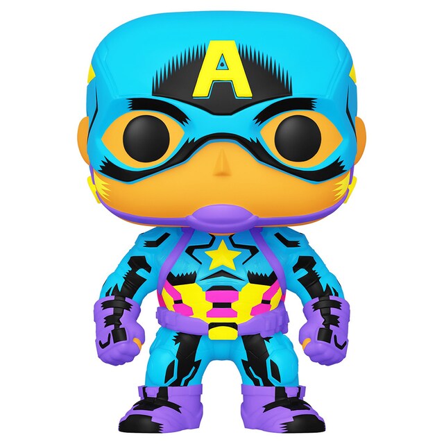 Figura Funko POP Marvel Black Light Capitán América.