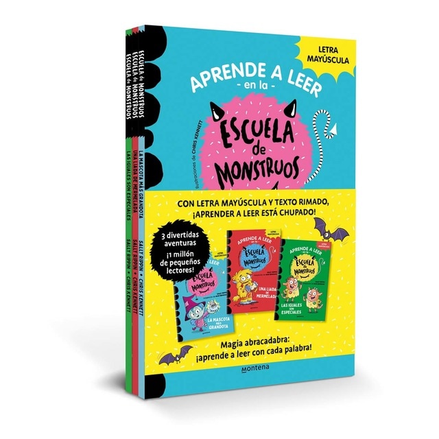 Aprender a leer en la Escuela de Monstruos - Pack con los libros 1, 2 y 3: En letra MAYÚSCULA (libros para niños a partir de 5 años) (Tapa blanda)