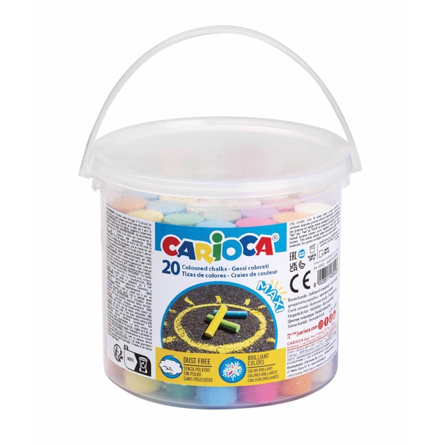 Bote con 20 tizas maxi multicoolor Carioca.