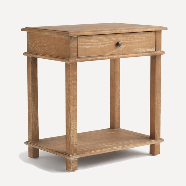 Mesita de noche de madera de roble con cajón Vintage El Corte Inglés
