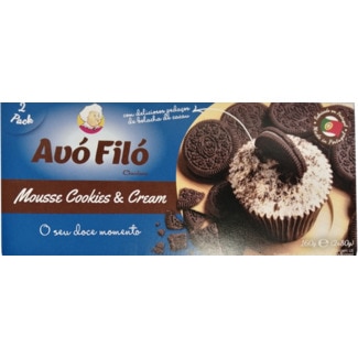 Avó Filó Mousse de Cookies e Cream Pack 2 unidades embalagem 80 g