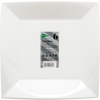 El Corte Inglés Prato Reutilizável Quadrado 23x23CM embalagem 6 unidades