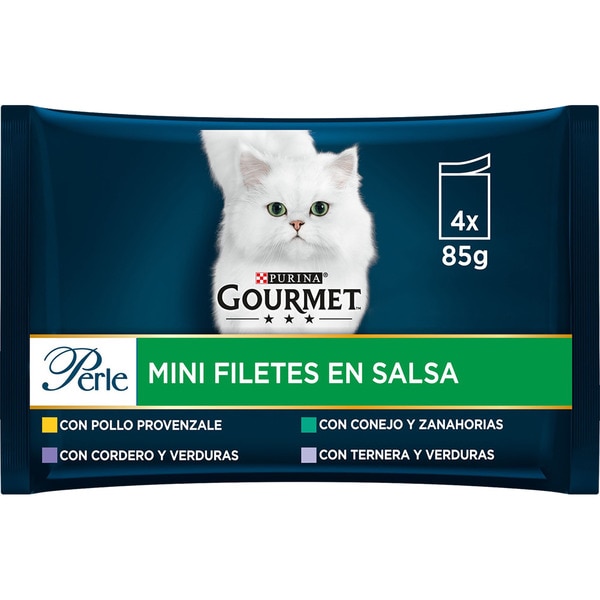 Perle Mini fillets in sauce with vegetables wet cat food 4 bags 85 g