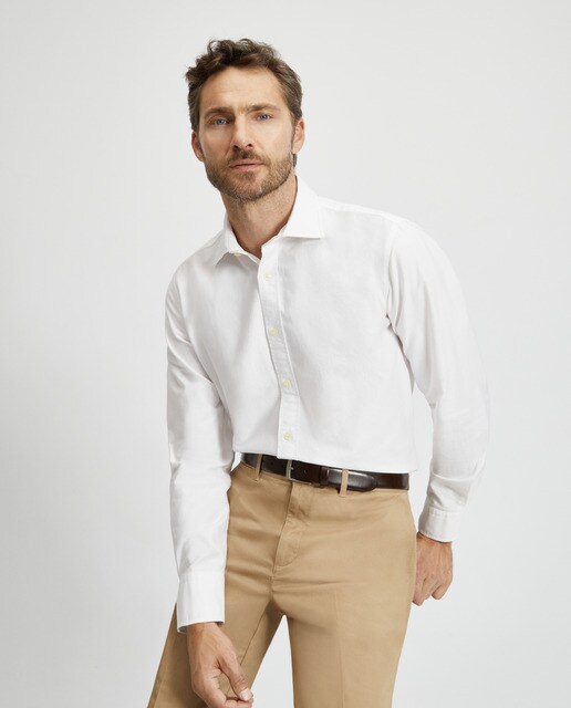 Camisa sport lisa oxford regular fit de hombre