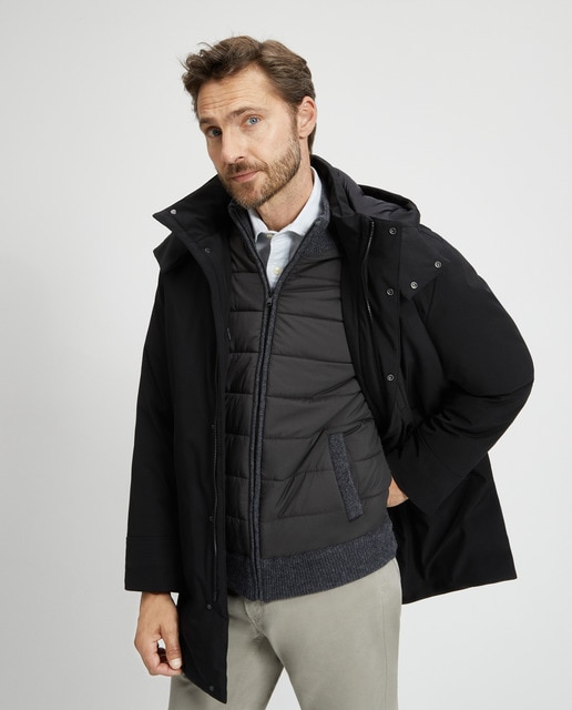 Parka de hombre de manga larga con capucha