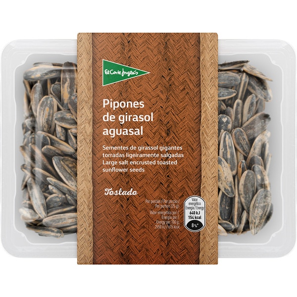 pipones de girasol ligeramente salados y tostados tarrina 200 g