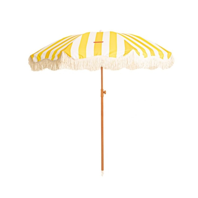 Sombrilla Flamingueo estilo retro de playa y terraza color amarillo