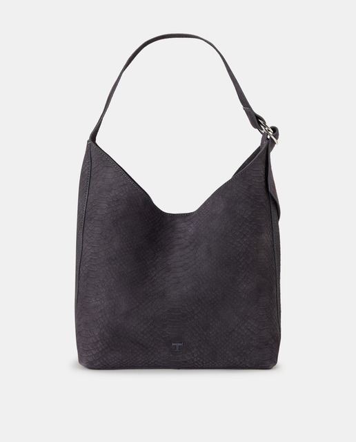 Grained leather hobo bag with removable organiser