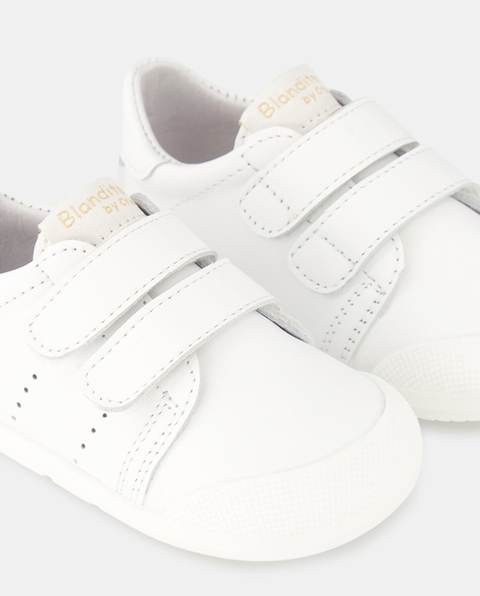 Sapatilhas Baixas Paris de Bebé com Fecho Aderente Duplo Blanditos Branco-5