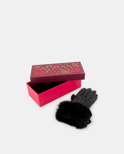 Guantes pespuntes pelo con caja Navidad