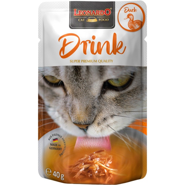 Alimento Húmido para Gato Drink sabor Pato embalagem 40 g