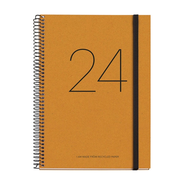 Agenda 2024 155 x 213 mm semana vista Recycled Miquelrius amarillo castellano.