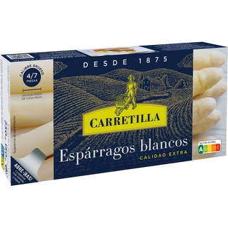 CARRETILLA espárragos blancos extra gruesos 4-7 piezas lata 150 g neto escurrido