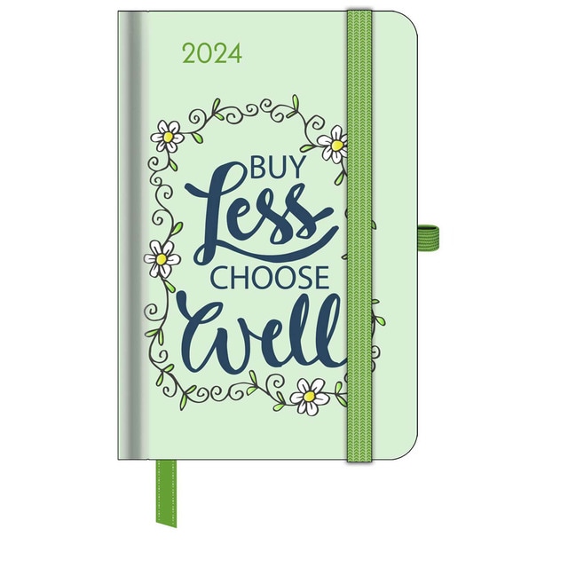 Agenda bolsillo 2024 green vibes 10x15 semana vista Teneues azul multilingüe.