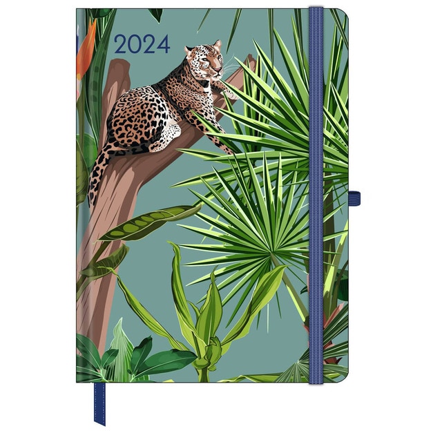 Agenda tapa dura 2024 jungle 16x22 semana vista Teneues verde multilingüe.