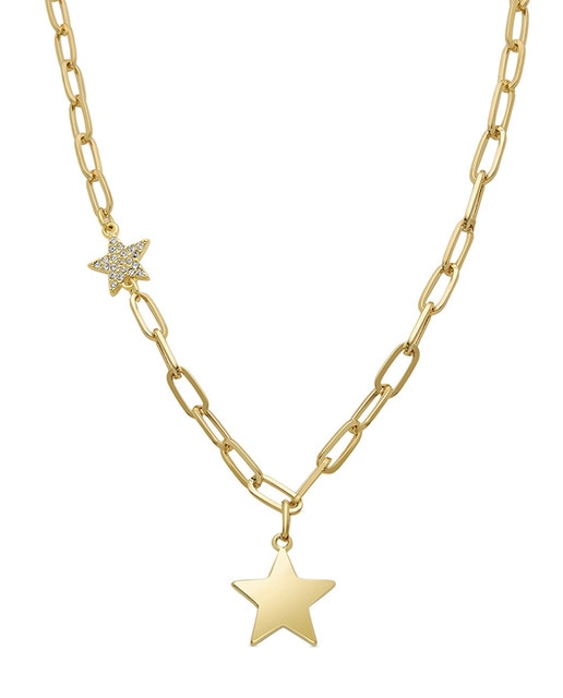Collar Estrella de Circonita Brillante acabado en oro amarillo de 18 quilates