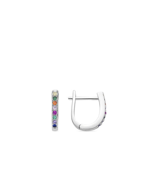 Pendientes Argys de Circonita Multicolor acabados en rodio