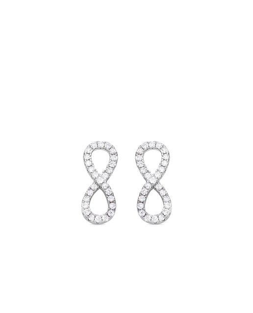 Pendientes Infinity de Circonita Brillante acabado plata