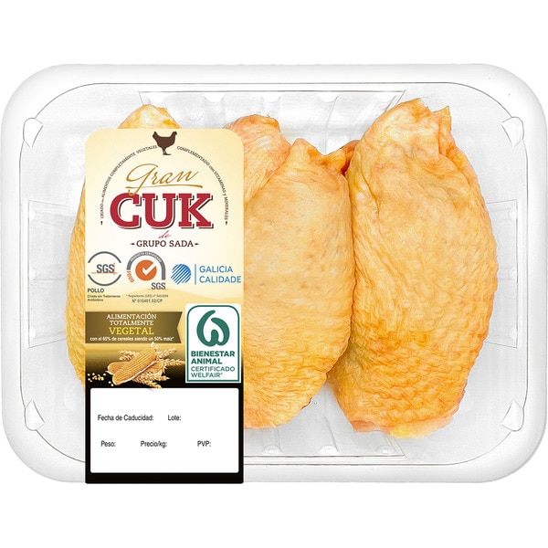 chicken thighs with skin certified plant-based diet tray 550 g approximate weight