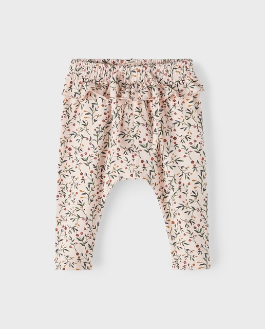 Pantalón de bebe niña con estampado silvestre
