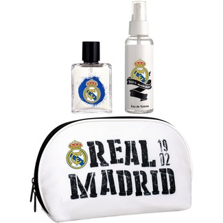 AIR VAL Real Madrid neceser con eau de toilette infantil masculina spray 50 ml + eau de toilette corporal spray 100 ml