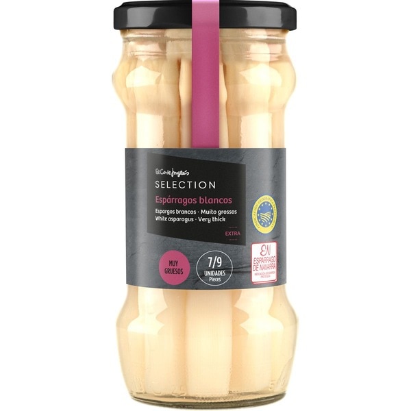 Weißer Spargel aus Navarra g.g.A. sehr dick, 7-9 Stück Flacon 325 g netto Abtropfgewicht