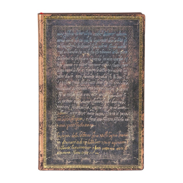 Libreta Flexi Michelangelo, Caligrafía Mini (95x140x18mm) rayada de 208 páginas Paperblanks negro.