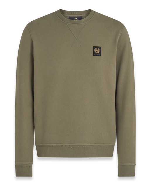 Felpa básica manga larga con logo pequeño de hombre