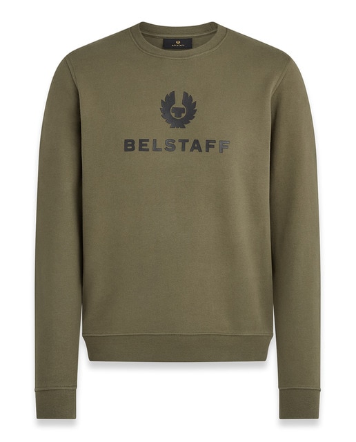 Felpa básica manga larga con logo y nombre grande en pecho de hombre