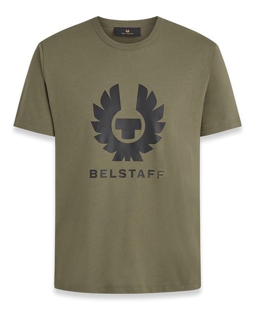 Camiseta básica de manga corta con logo y nombre grande de hombre