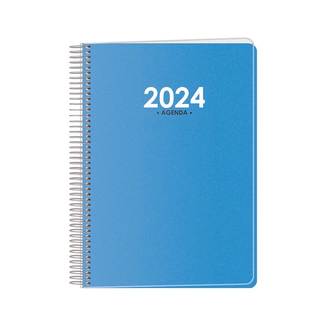 Agenda día página 15 x 21 cm. Metrópoli Dohe azul castellano.
