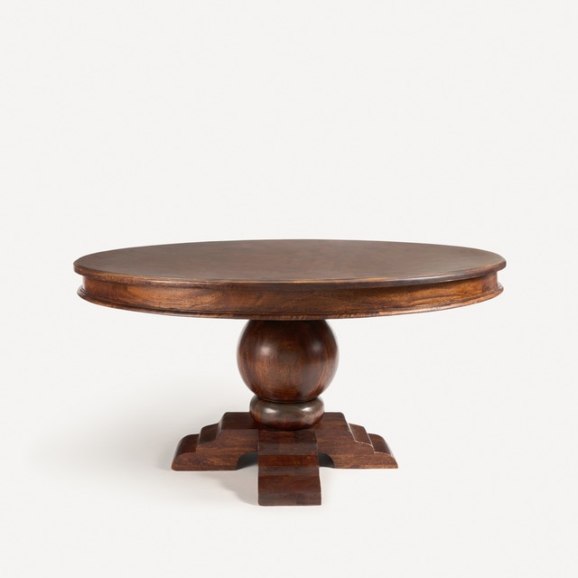 Mesa de comedor redonda de madera de mango Mundhra El Corte Inglés