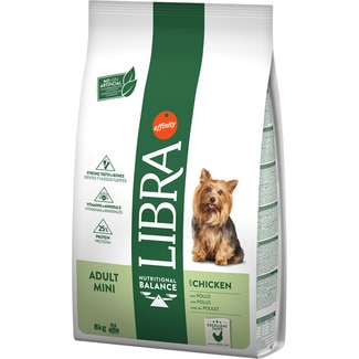 LIBRA Trockenfutter für ausgewachsene Mini-Rassehunde mit Hähnchen Tasche 8 kg