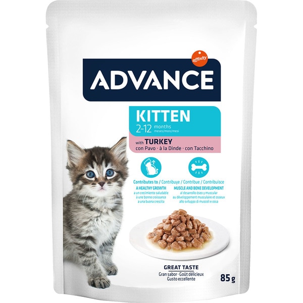 Kitten wet food in sauce with turkey for kittens sachet 85 g