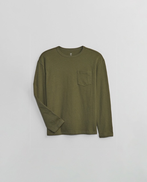 Camiseta de niño con manga larga y cuello redondo