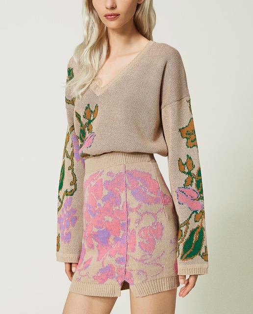Twinset - Minifalda de jacquard en tejido Treeblend.