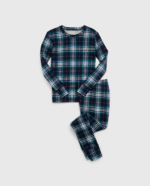 Pijama de niño de 2 piezas con estampado de cuadros
