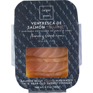 CARPIER salmon belly sujime with sherry vinegar tray 140 g