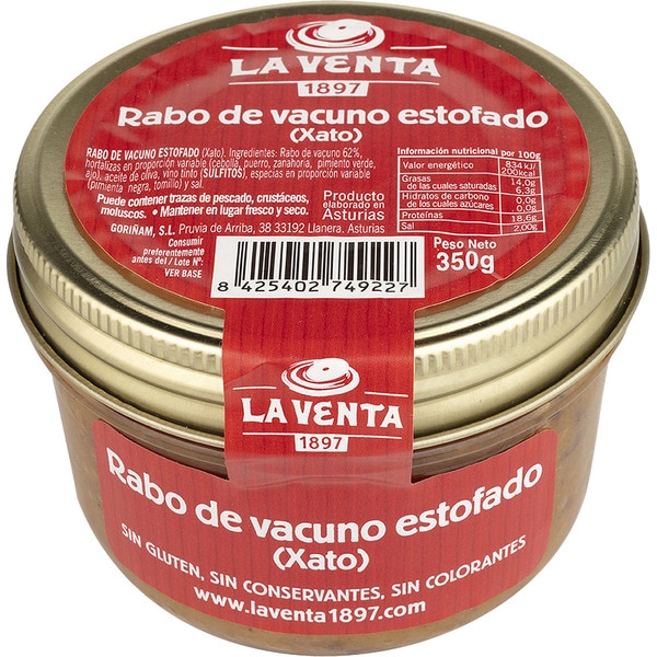 rabo de vacuno estofado tarro 350 g