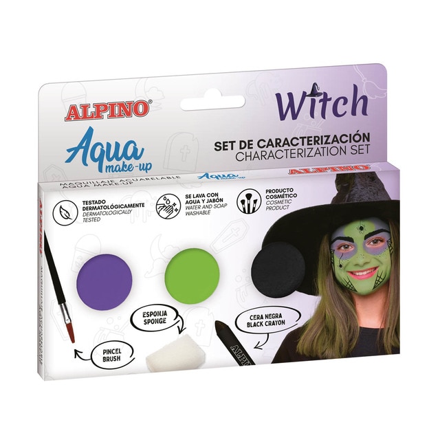 Set de caracterización aqua make up bruja Alpino.