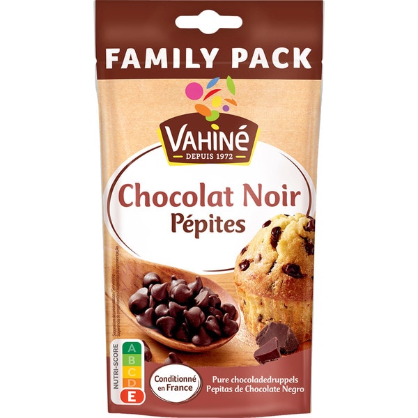 VAHINE pepitas de chocolate negro envase 200 g 