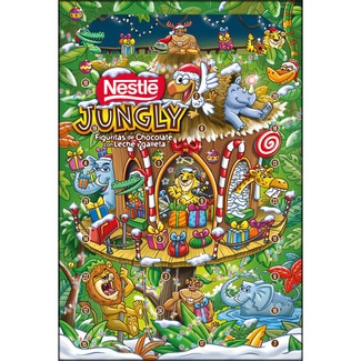 NESTLE JUNGLY Adventskalender mit Figuren aus Milchschokolade und Keks Einheit 187 g