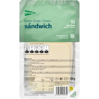 EL CORTE INGLES Sandwichkäse in Scheiben Behälter 200 g