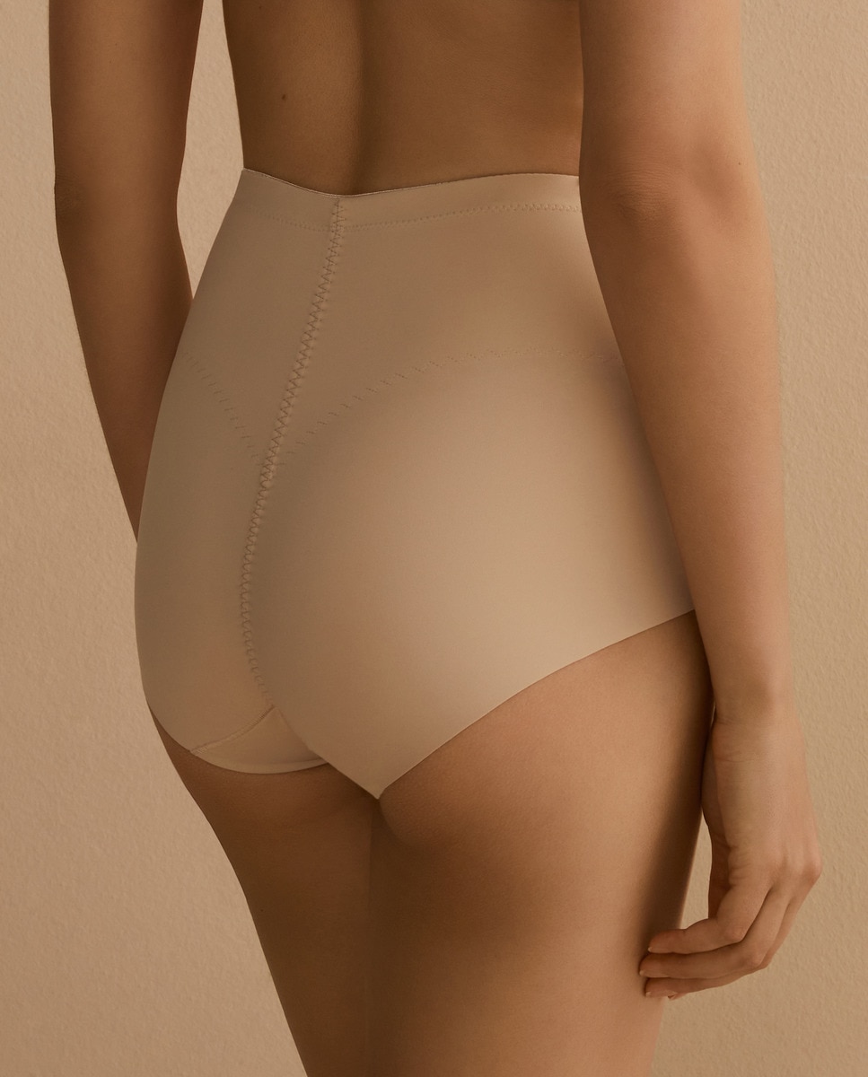 Cueca de Controlo com Corte Laser Bege-2