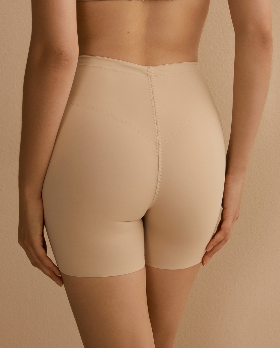 Culotte de Controlo com Corte Laser Bege-2