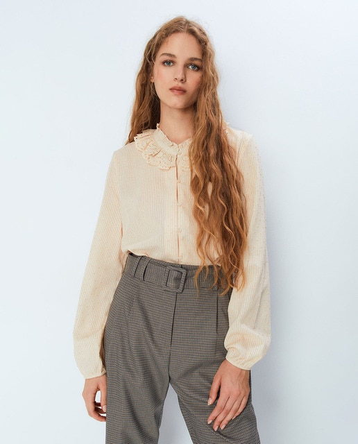 Cotton blouse with taping · Women's fashion · El Corte Inglés