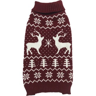 FRED&RITA jersey navideño para perros Renos Rojo 25 cm 1 unidad