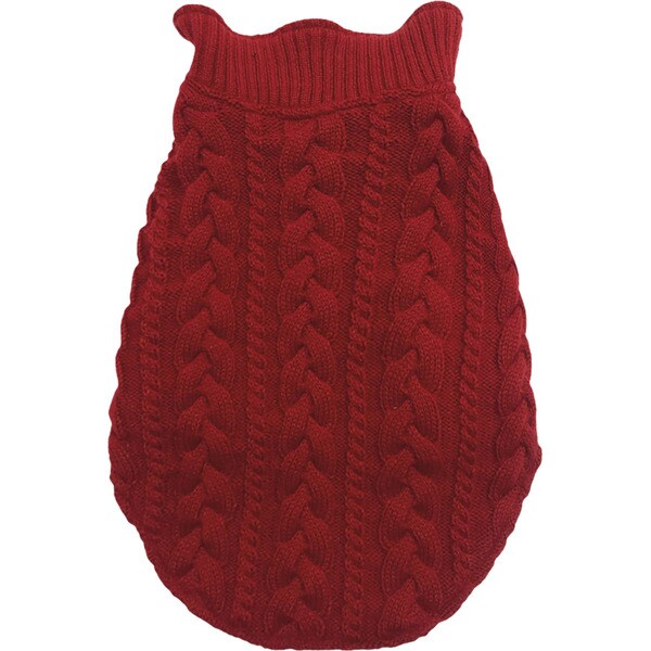Red Plaited Shearling dog sweater 35 cm 1 each